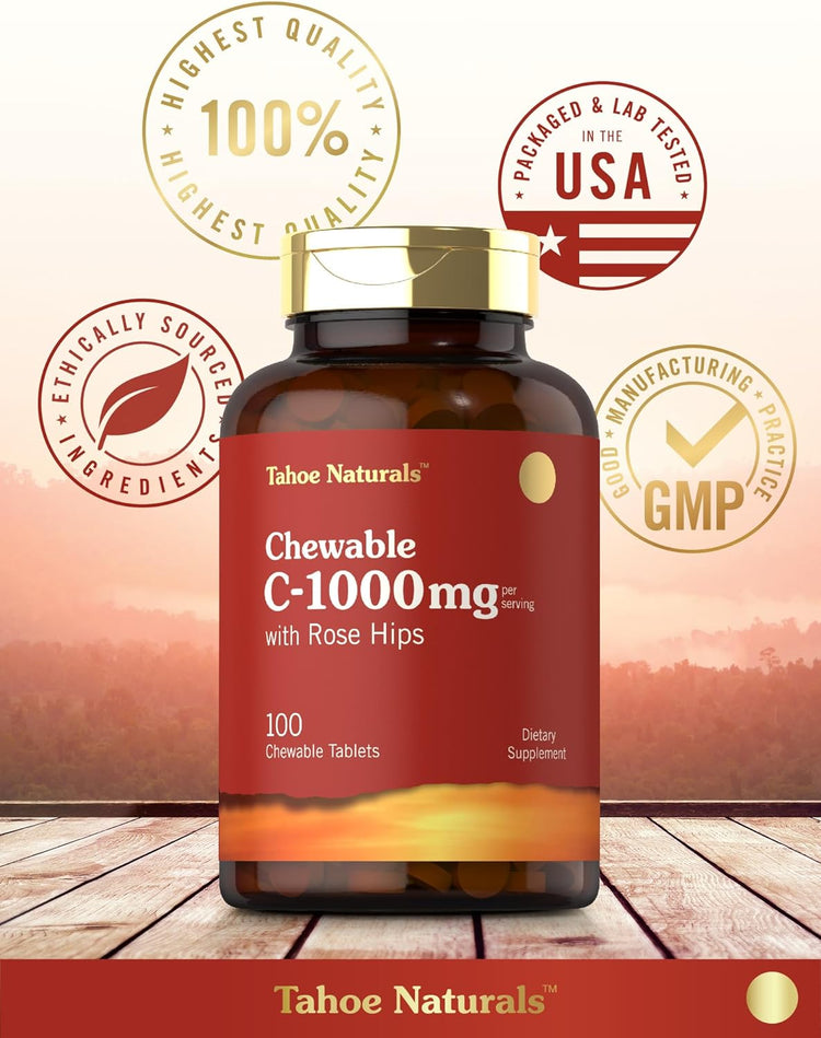 Vitamina C 1000mg por porção | 100 Comprimidos Mastigáveis