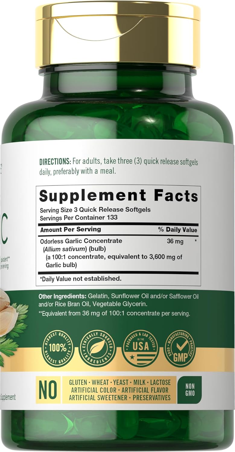 Garlic Extract 3600mg | 400 Softgels