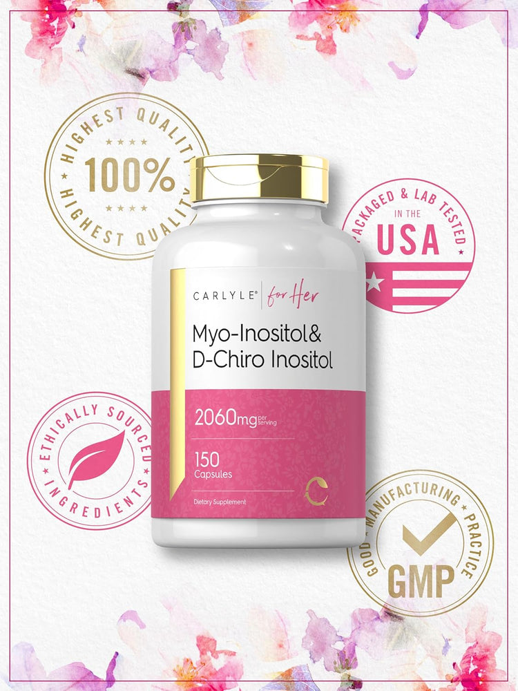 Myo-Inositolo & D-Chiro Inositolo 2060 mg per porzione | 150 Capsule