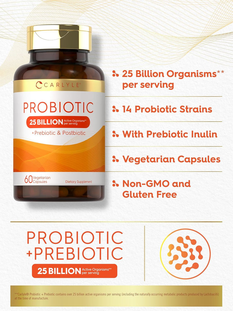 Prébiotique et Probiotique 25 Milliards d'UFC par portion | 60 Gélules