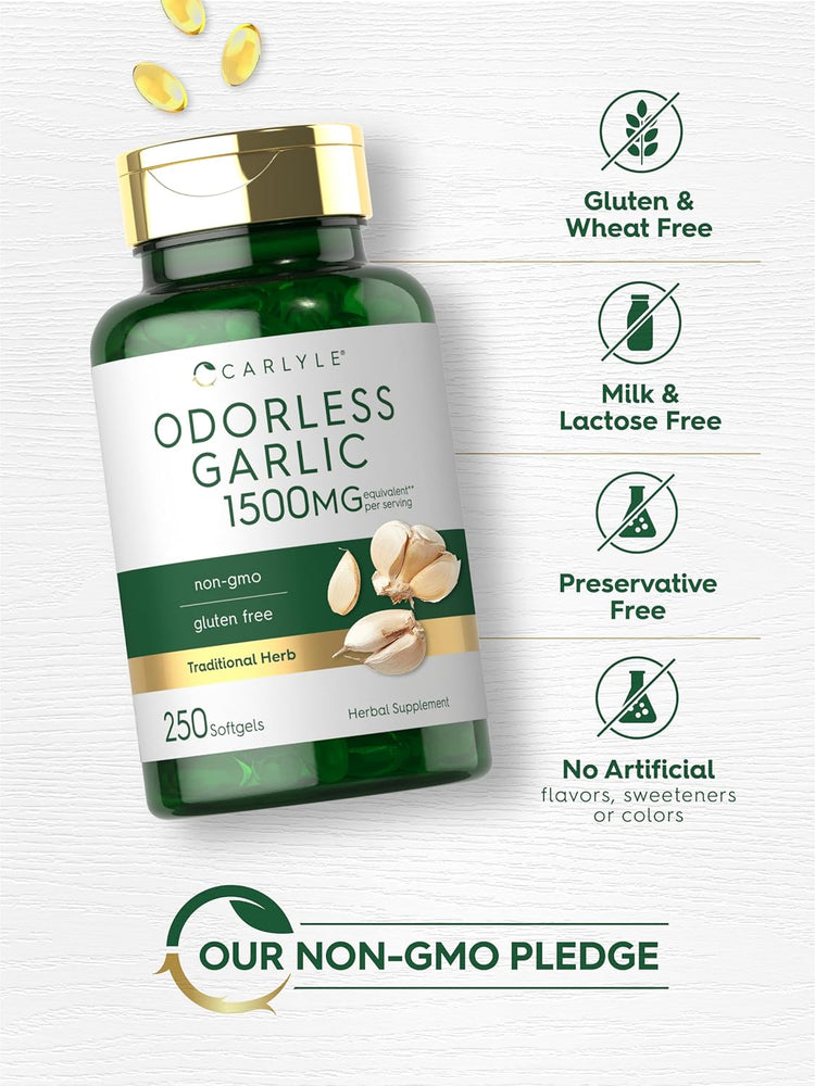 Odorless Garlic 1500mg per serving | 250 Softgels