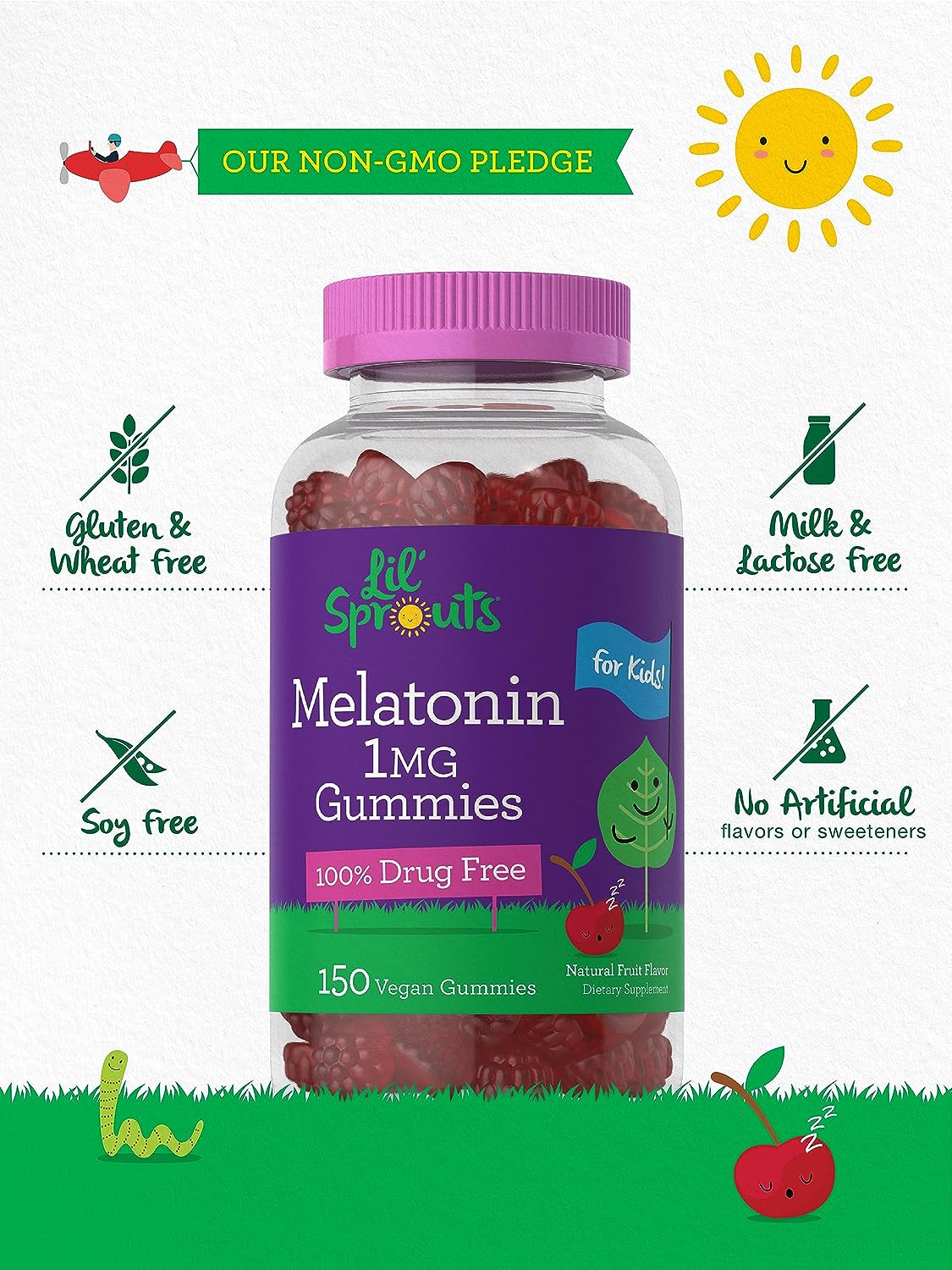 Kids Melatonin 1mg | Natural Fruit Flavor | 150 Gummies