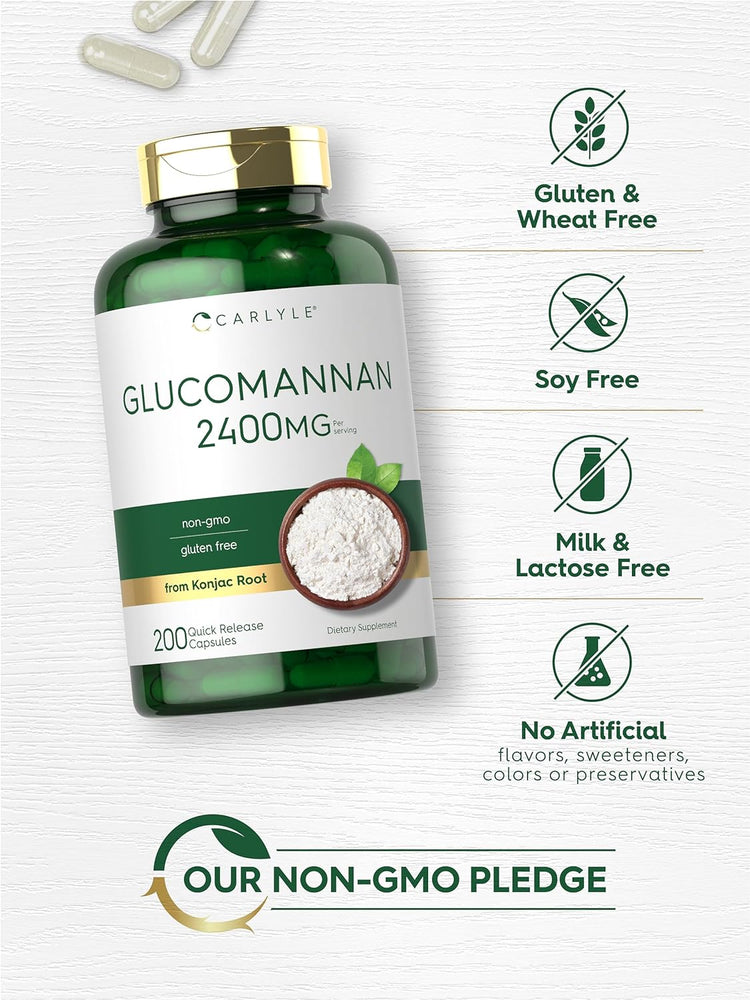 Glucomannane 2400mg par portion | 200 Gélules