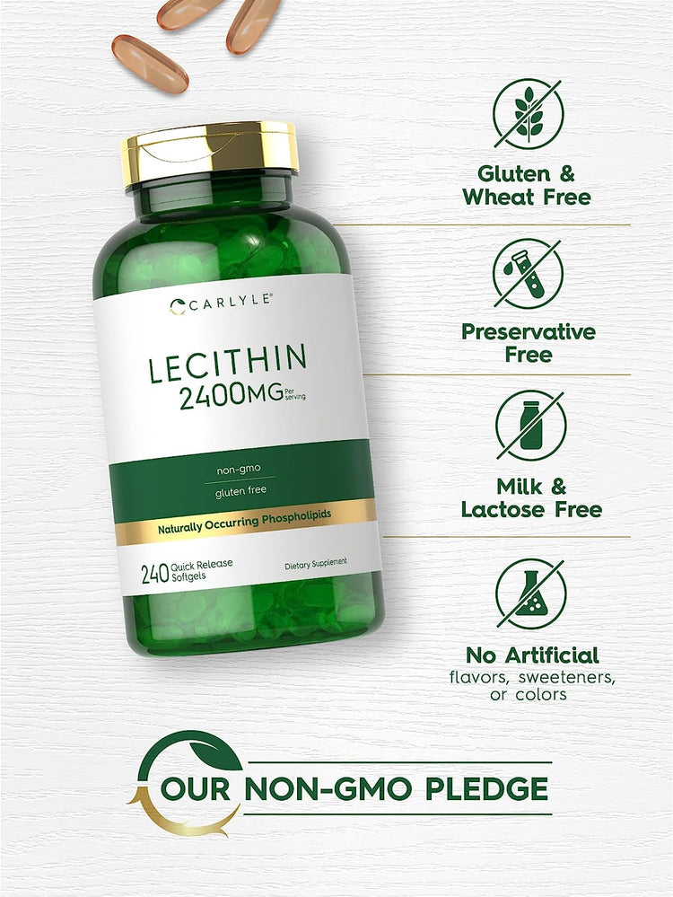 Lécithine 2400mg par portion | 240 Gélules molles