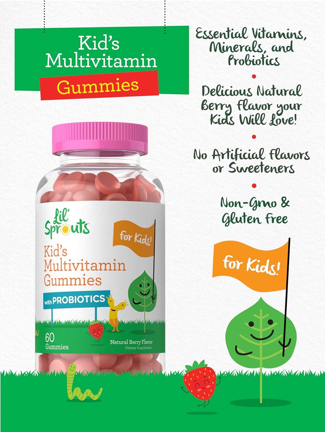 Multivitamin with Probiotics for Kids | 60 Gummies