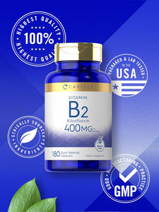 Vitamin B-2 400mg | 180 Capsules