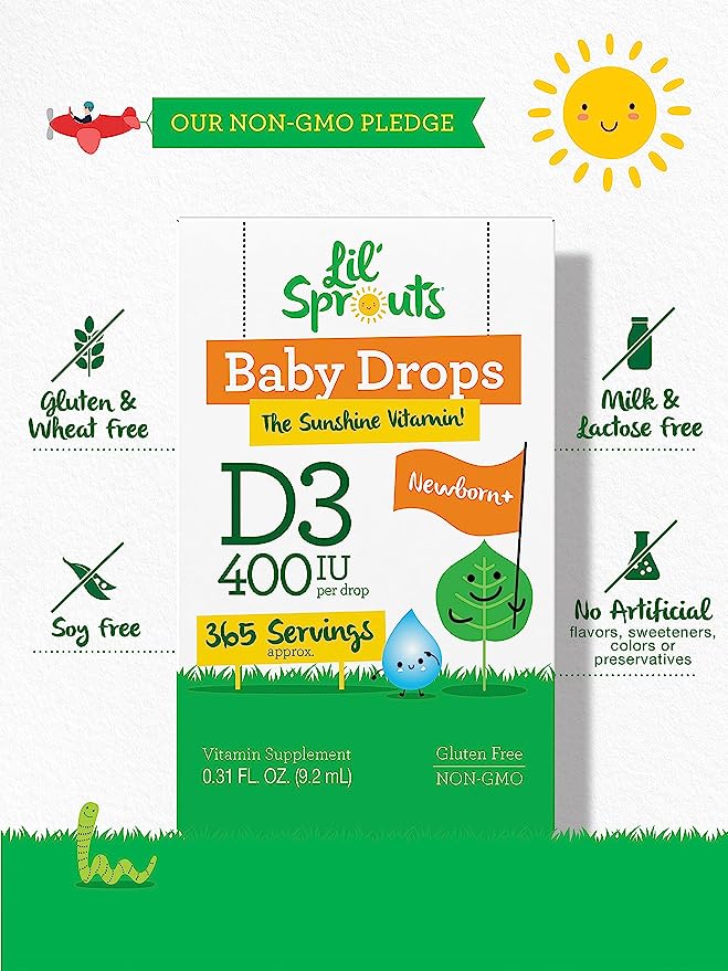 Vitamin D-3 für Babys 400IE | 0,31oz Flüssigkeit