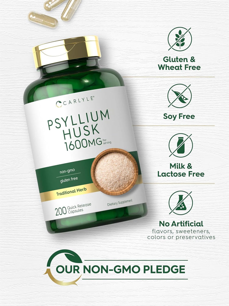 Coques de Psyllium 1600mg par portion | 200 gélules