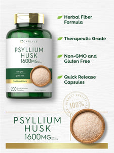 Psyllium Husk 1600mg | 200 Capsules