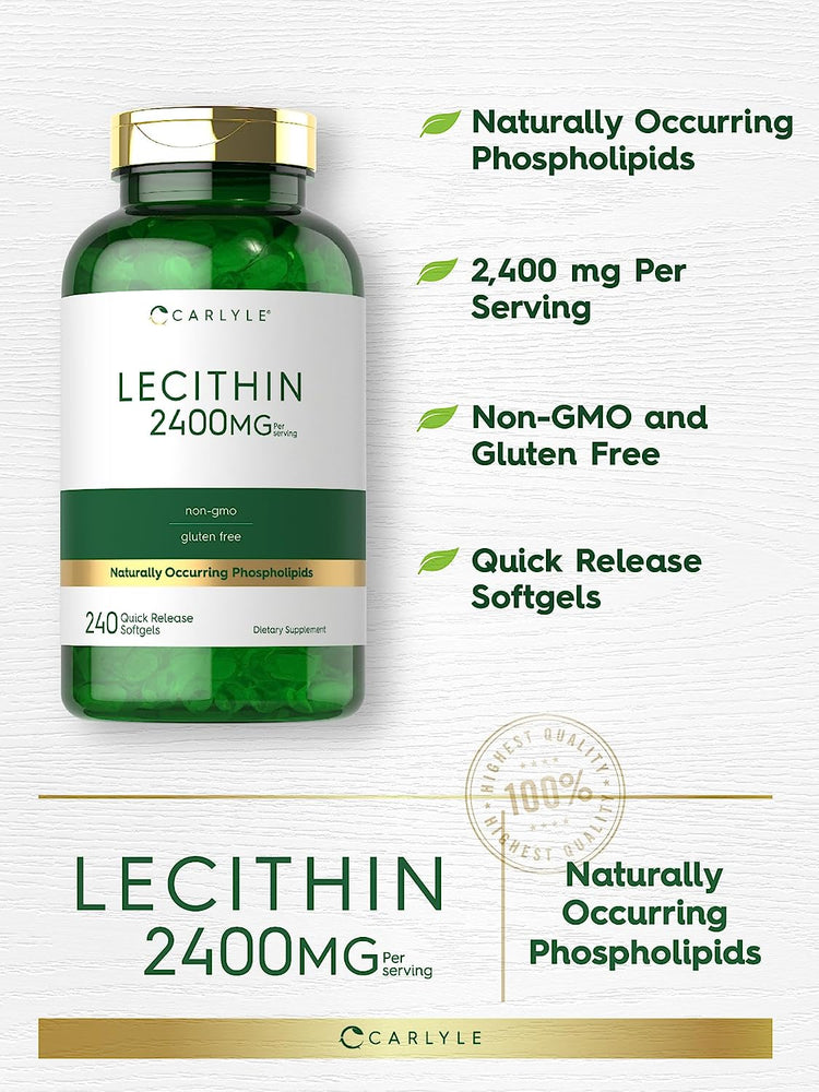 Lécithine 2400mg par portion | 240 Gélules molles