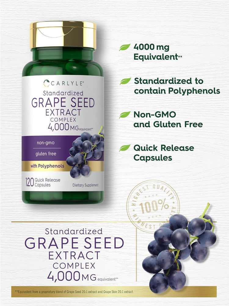 Grape Seed Extract 4,000mg | 120 Capsules