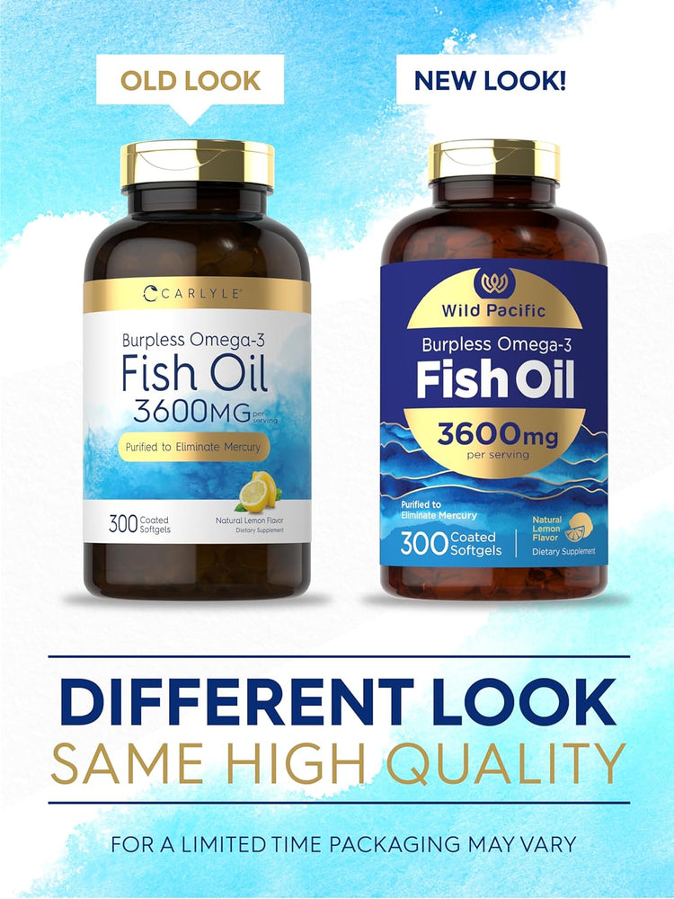 Omega-3 Fischöl 3600mg pro Portion | 300 Weichkapseln