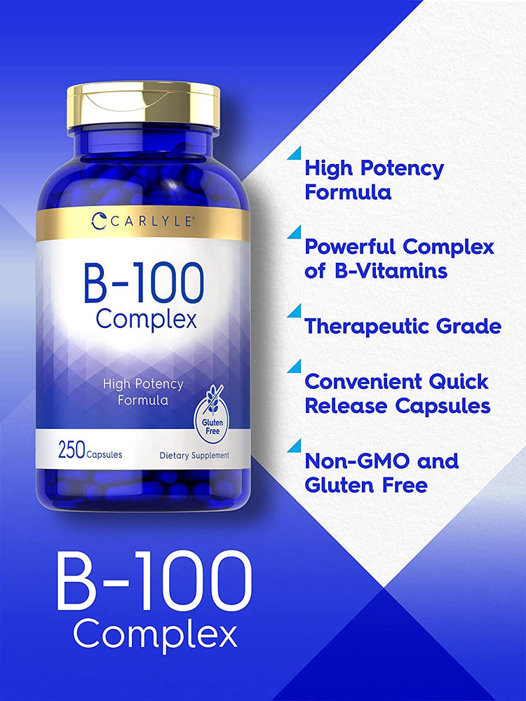 Complexo de Vitamina B-100 | 250 Cápsulas