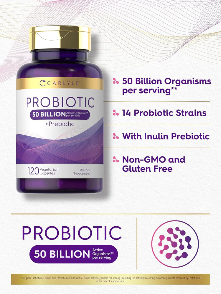 Prebiotic & Probiotic 50 Billion CFU per serving | 120 Capsules