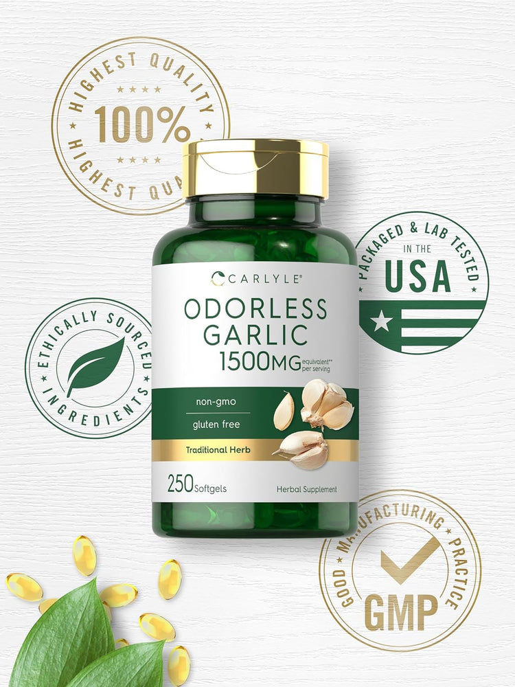 Odorless Garlic 1500mg per serving | 250 Softgels