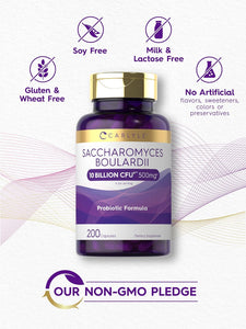 Probiotic Saccharomyces Boulardii 10 Billion CFUs | 200 Capsules