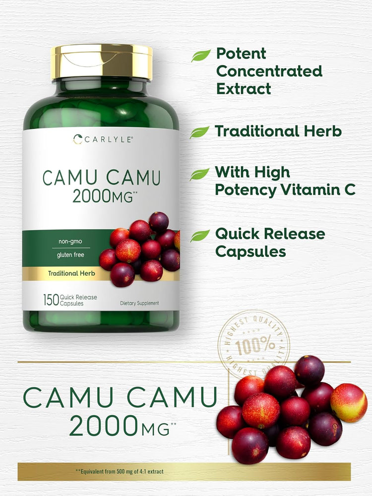 Camu Camu 2000mg con Vitamina C | 150 Capsule