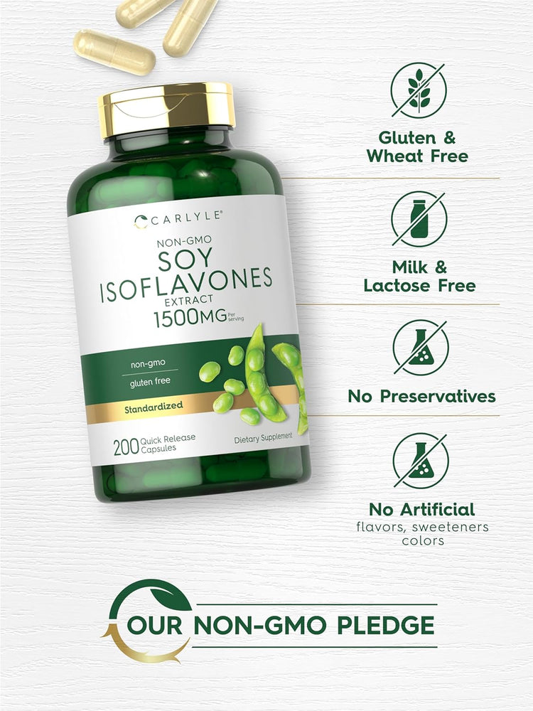 Soy Isoflavones 1500mg per serving | 200 Capsules