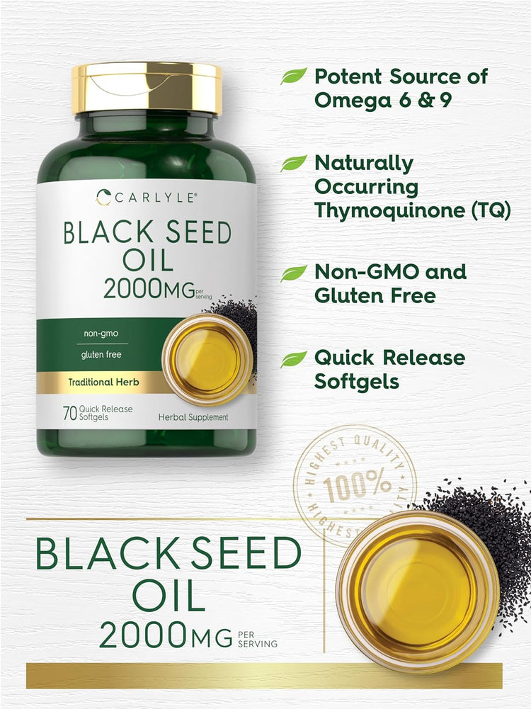 Black Seed Oil 2000mg per serving | 70 Softgels