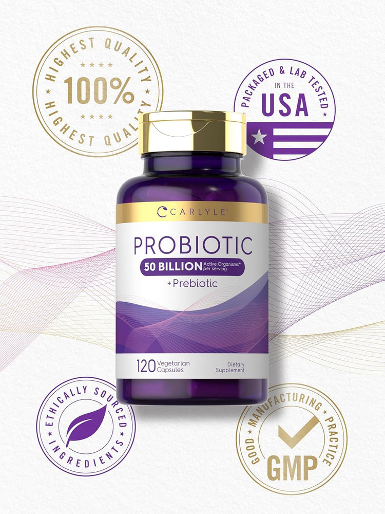 Prebiotic & Probiotic 50 Billion CFU per serving | 120 Capsules