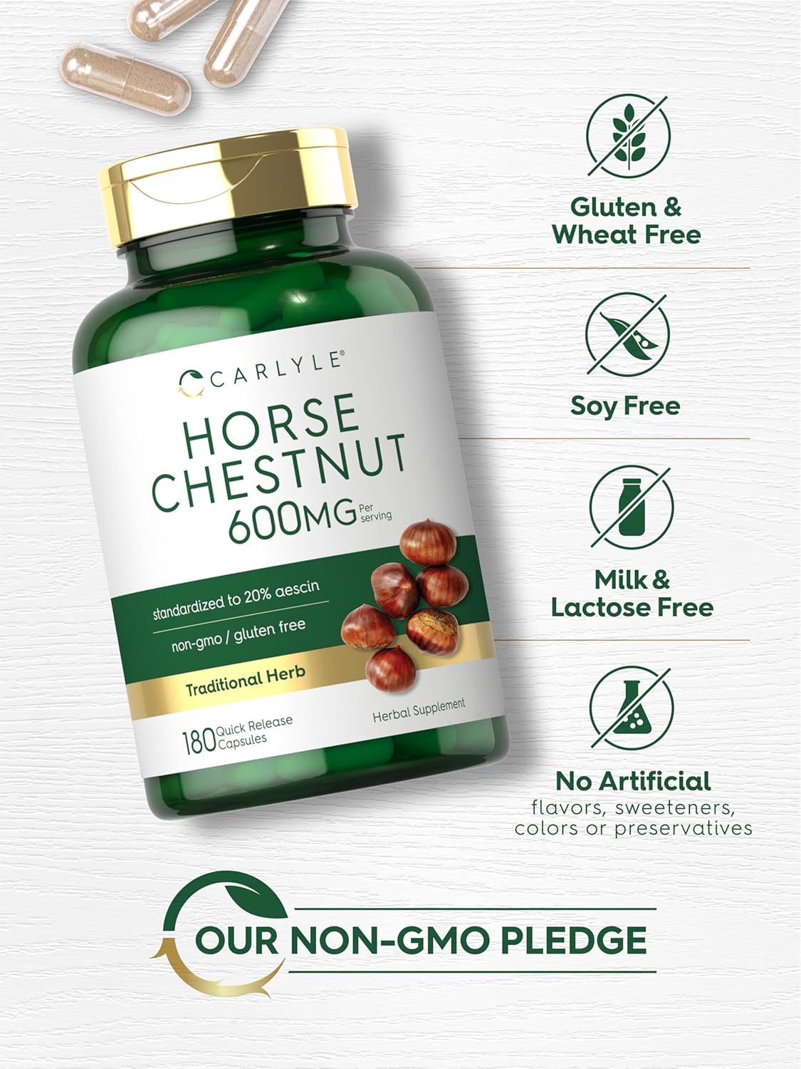 Horse Chestnut 600mg | 180 Capsules