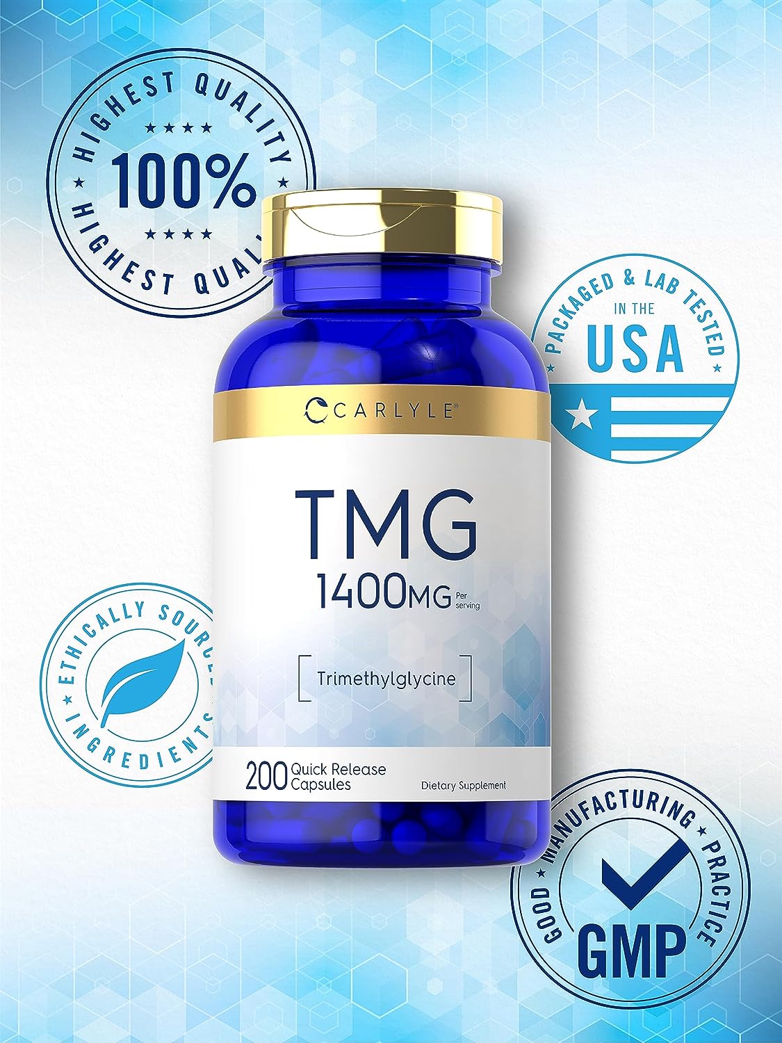 TMG 1400mg | 200 Caplets