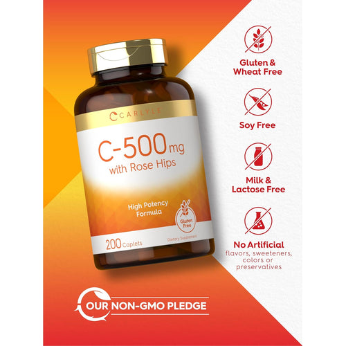 View 10 Vitamin C 500mg per serving with Rose Hips | 200 Tablets