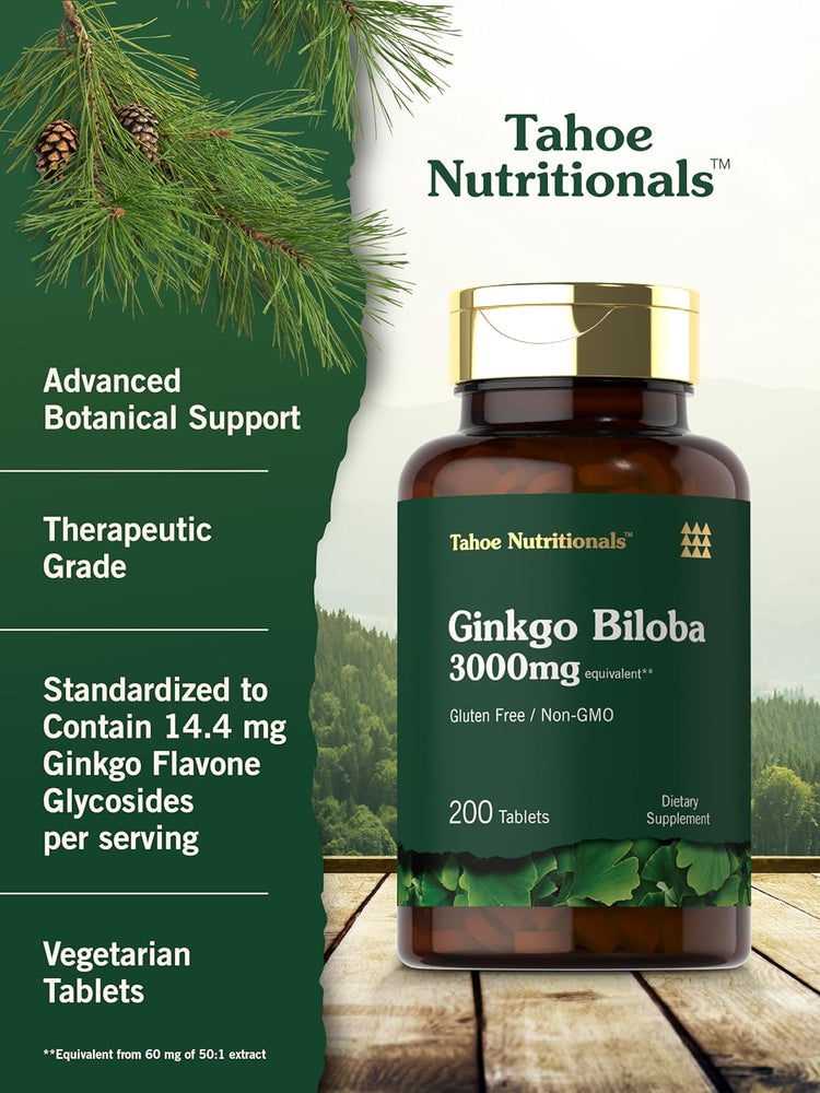 Ginkgo Biloba 3000mg | 200 Comprimés