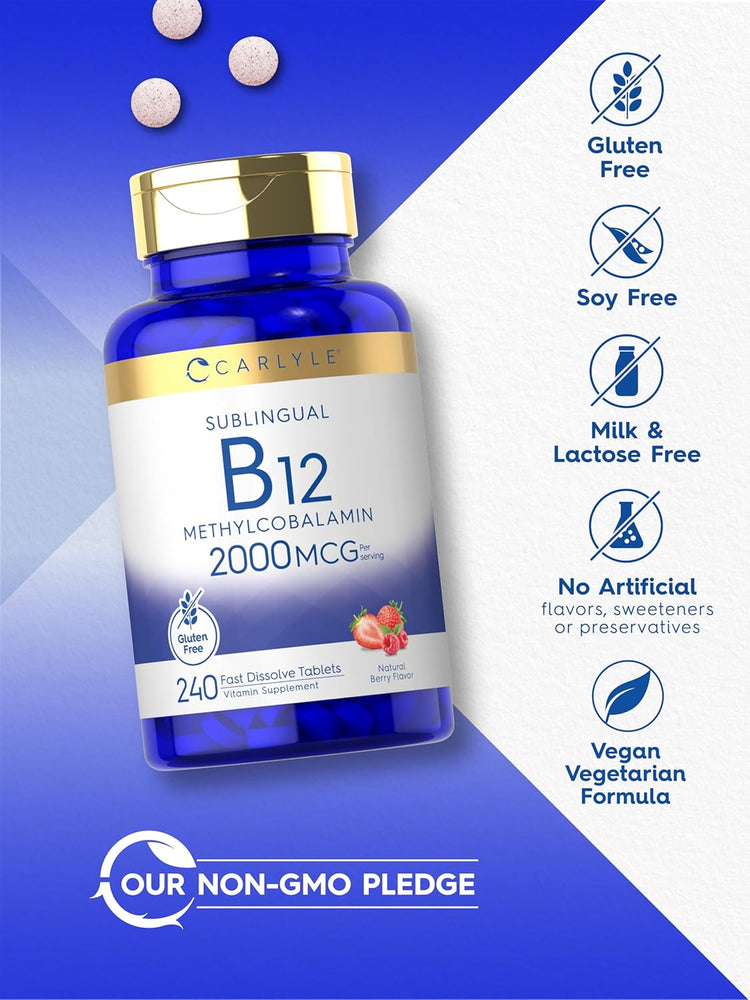 Vitamin B-12 2000mcg per serving | 240 Tablets