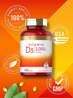 Load image into Gallery viewer, Vitamin D3 2000 IU | 400 Softgels
