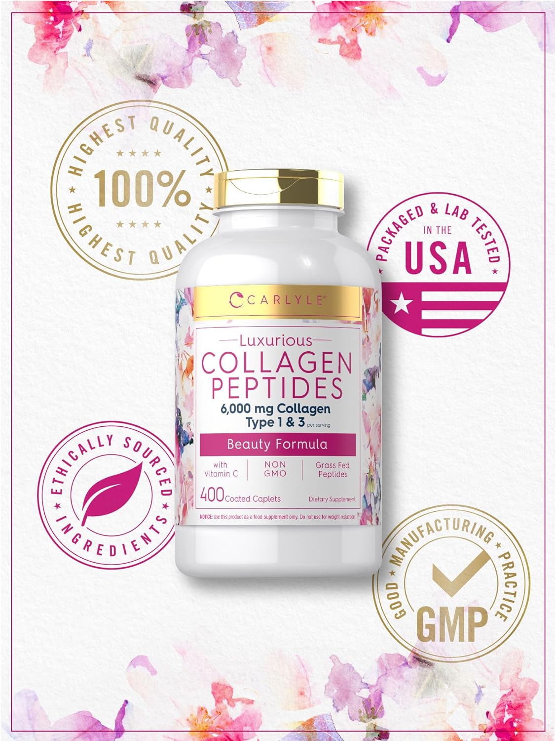 Collagen Peptides with Vitamin C | 400 Caplets