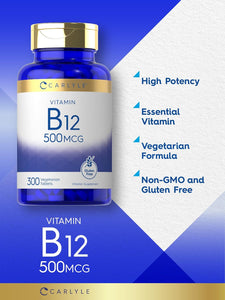 Vitamin B-12 500mcg | 300 Tablets