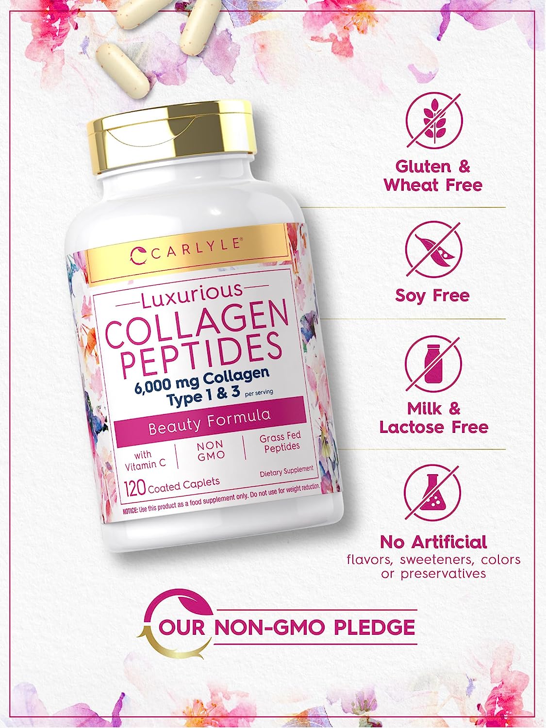Collagen Peptides with Vitamin C | 120 Caplets