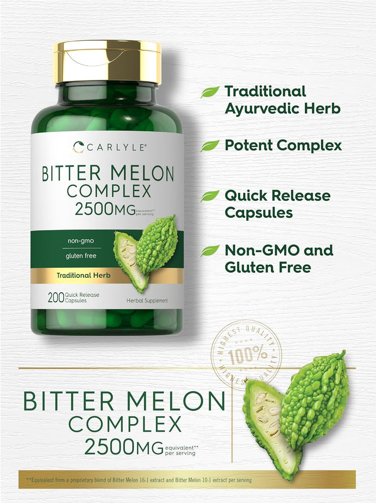 Complexe de Melon Amer 2500mg par portion | 200 Capsules