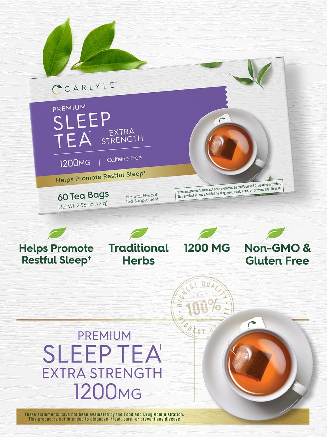 Sleep Tea Bags | Caffeine Free | 60 Count