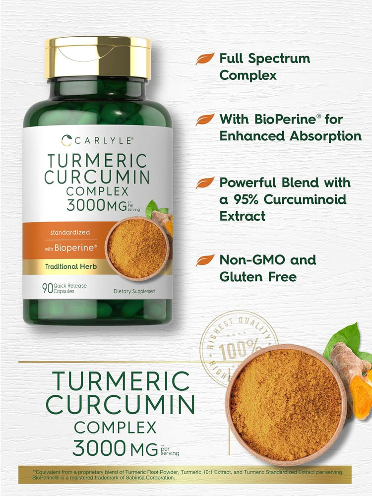 Kurkuma Curcumin Komplex 3000mg pro Portion | 90 Kapseln