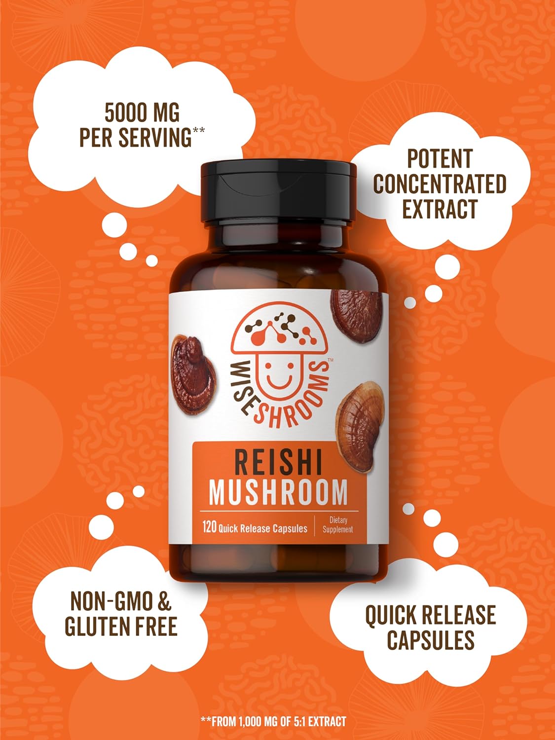 Reishi Mushroom 5000mg | 120 Capsules