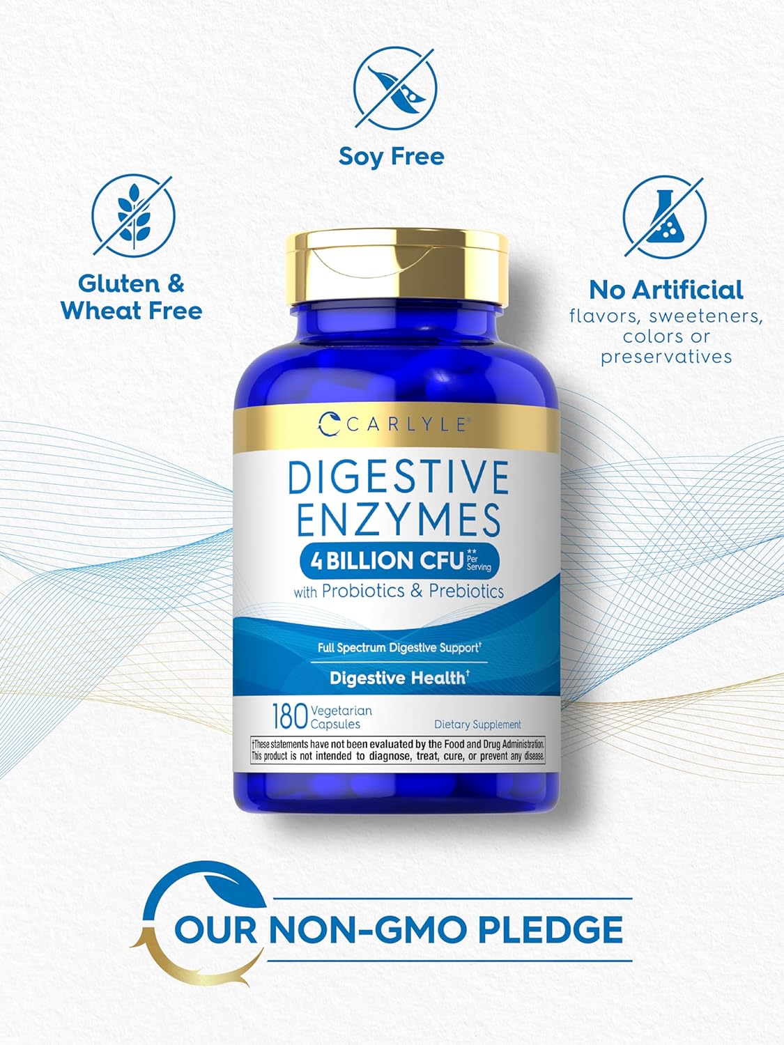 Digestive Enzymes with Probiotics | 180 Capsules
