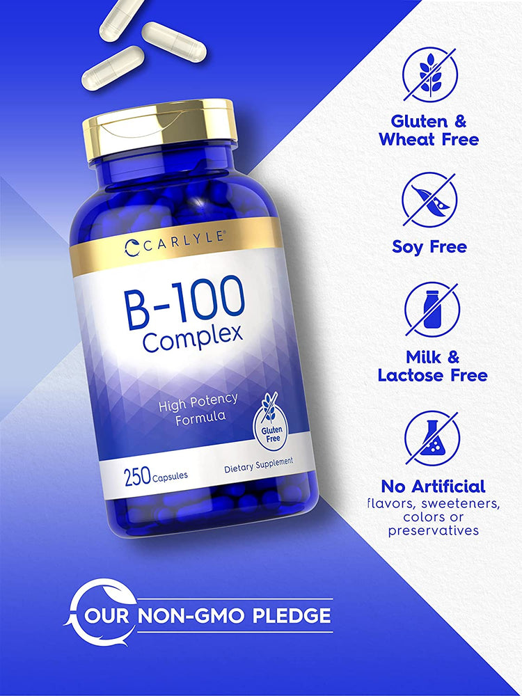 Complexo de Vitamina B-100 | 250 Cápsulas