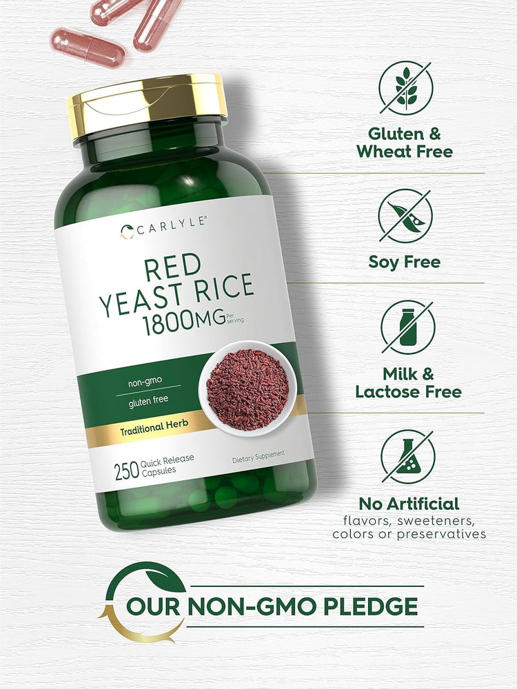 Red Yeast Rice 1800mg per serving | 250 Capsules