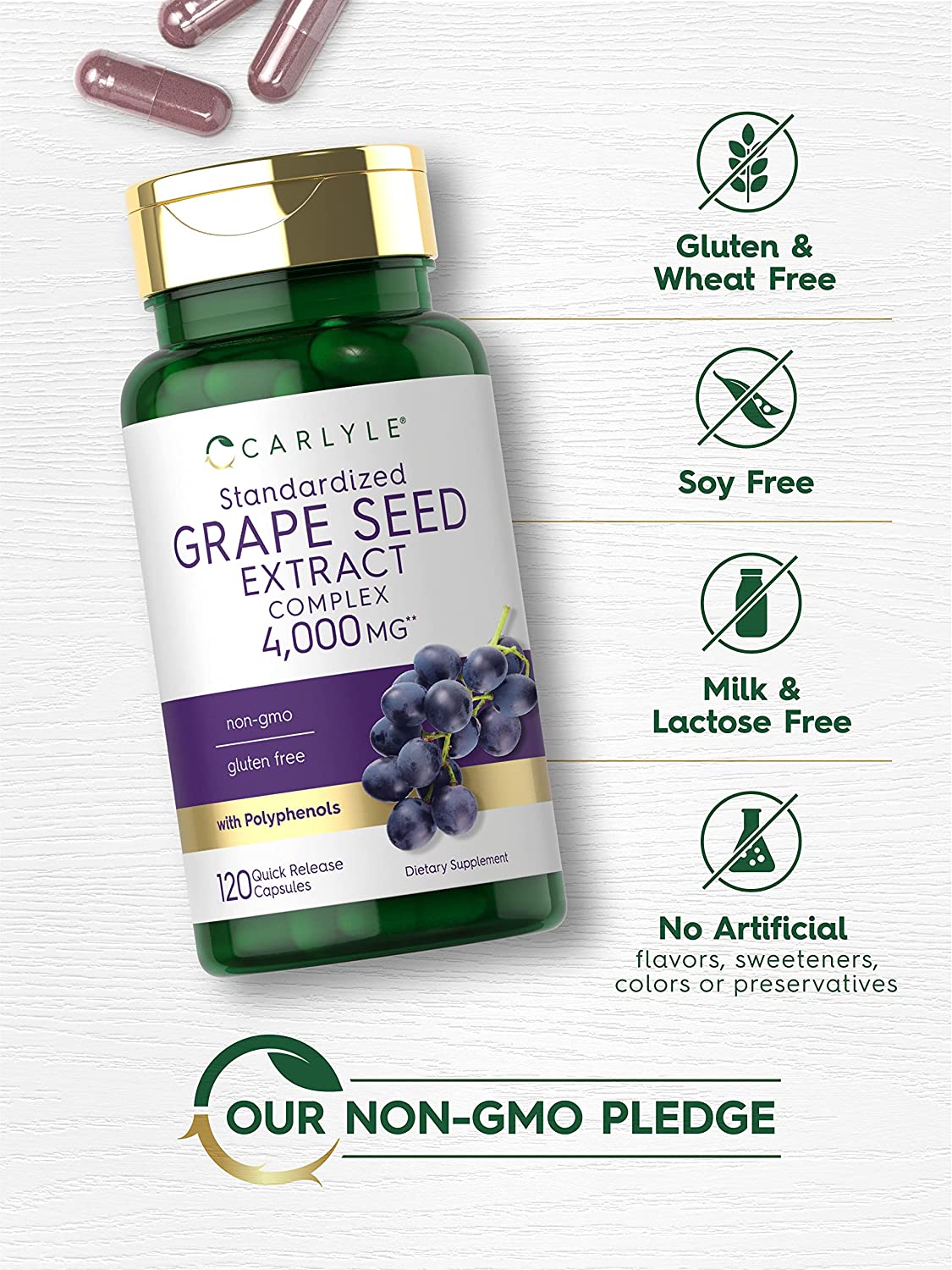 Grape Seed Extract 4,000mg | 120 Quick Release Capsules