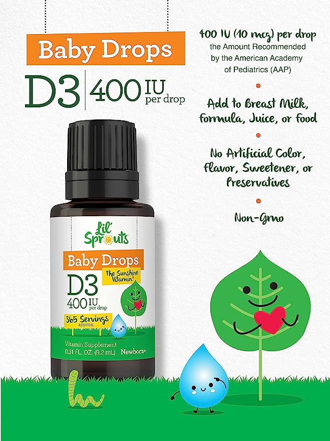 Vitamina D-3 per bambini 400IU | 0.31oz Liquido