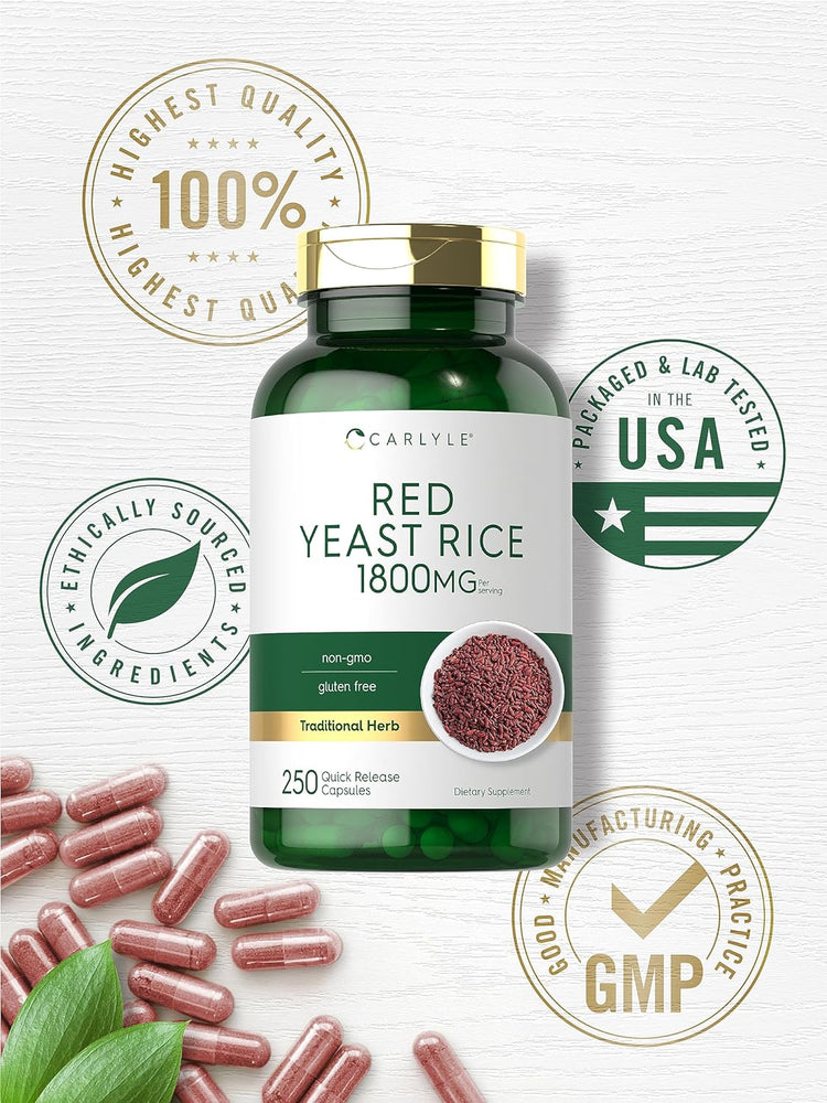 Red Yeast Rice 1800mg per serving | 250 Capsules