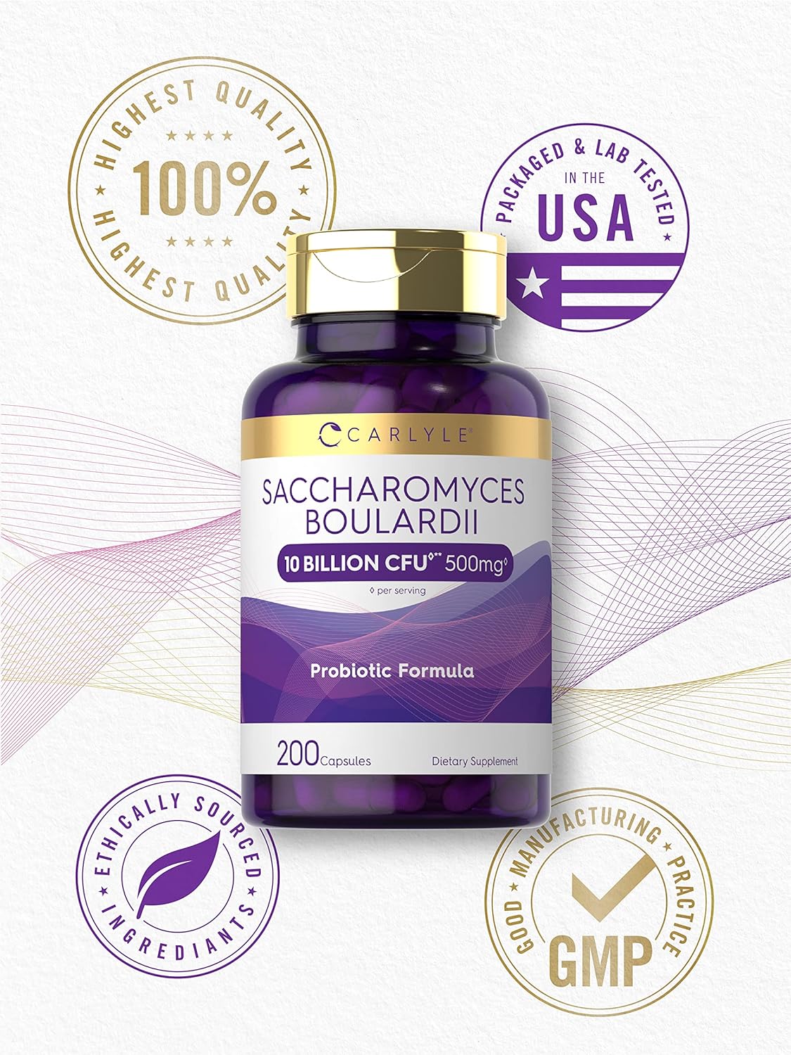 Probiotic Saccharomyces Boulardii 10 Billion CFUs | 200 Capsules