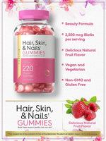 Load image into Gallery viewer, Hair, Skin and Nails Gummies with Biotin | Natural Fruit Flavor | 220 Gummies
