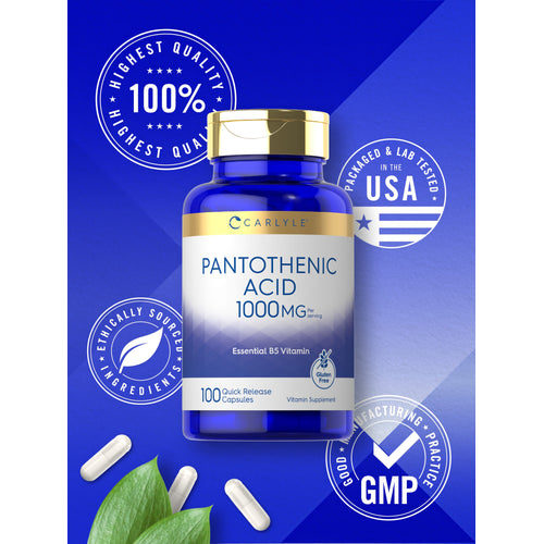 View 9 graphics stating Highest Quality 100%, Packaged & Lab Tested in the USA, Ethically Sourced Ingredients, and Good Manufacturing Practice GMP