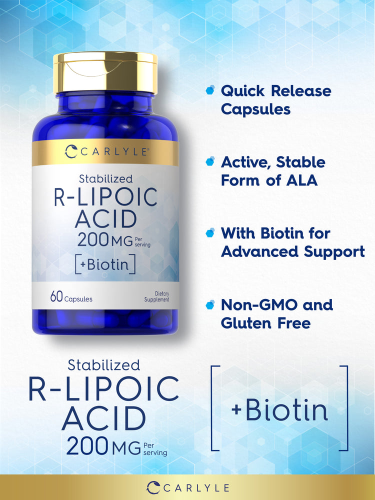 R-Lipoic Acid 200mg per serving | 60 Capsules