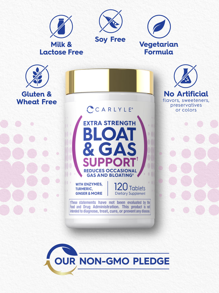 icons indicating Milk & Lactose Free, Soy Free, Vegetarian Formula, Gluten & Wheat Free, No Artificial flavors, sweeteners, preservatives or colors, and Our Non-GMO Pledge