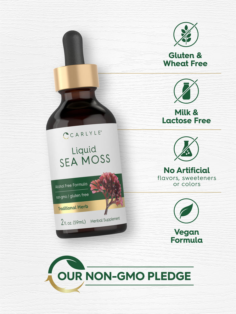 icons indicating Gluten & Wheat Free, Milk & Lactose Free, No Artificial flavors, sweeteners or colors, Vegan Formula, and Our Non-GMO Pledge.