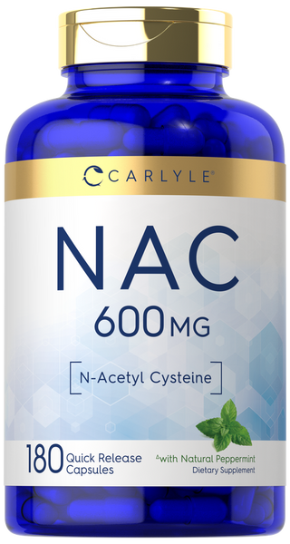 Carlyle Nac N Acetyl Cysteine 600mg | 180 Capsules | with Peppermint | Free Form Supplement | Non Gmo, Gluten Free Carlyle Nac N Acetyl Cysteine 600mg | 180 Capsules | with Peppermint | Free Form Supplement | Non Gmo, Gluten Free